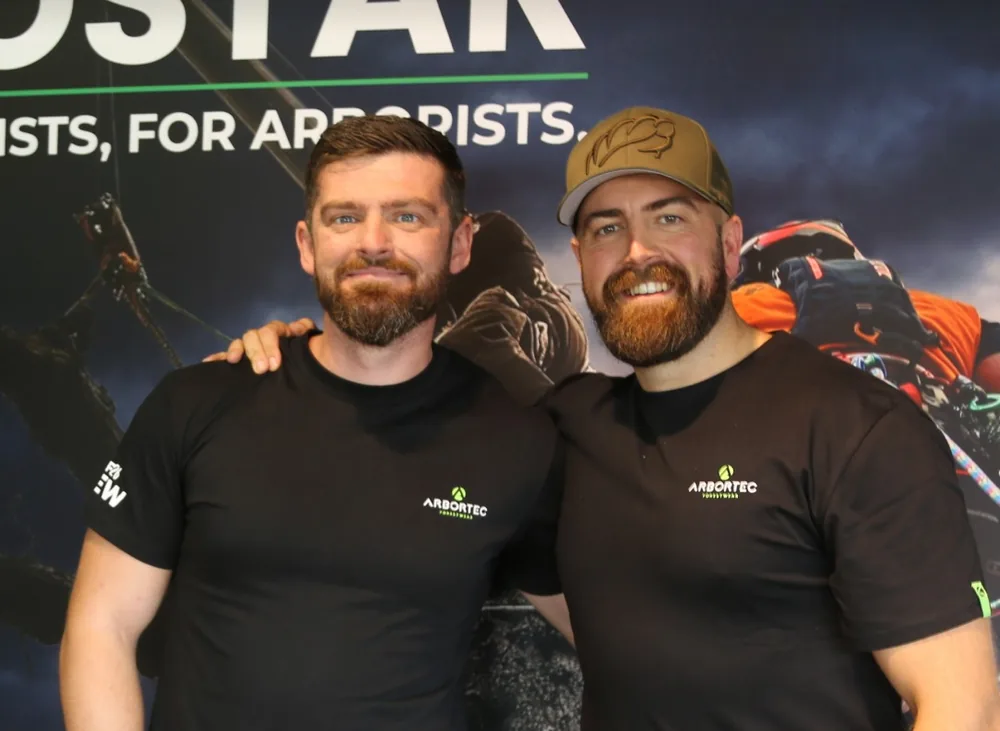 Two Arbortec team members in front of the ArboStar stand at APF 2026