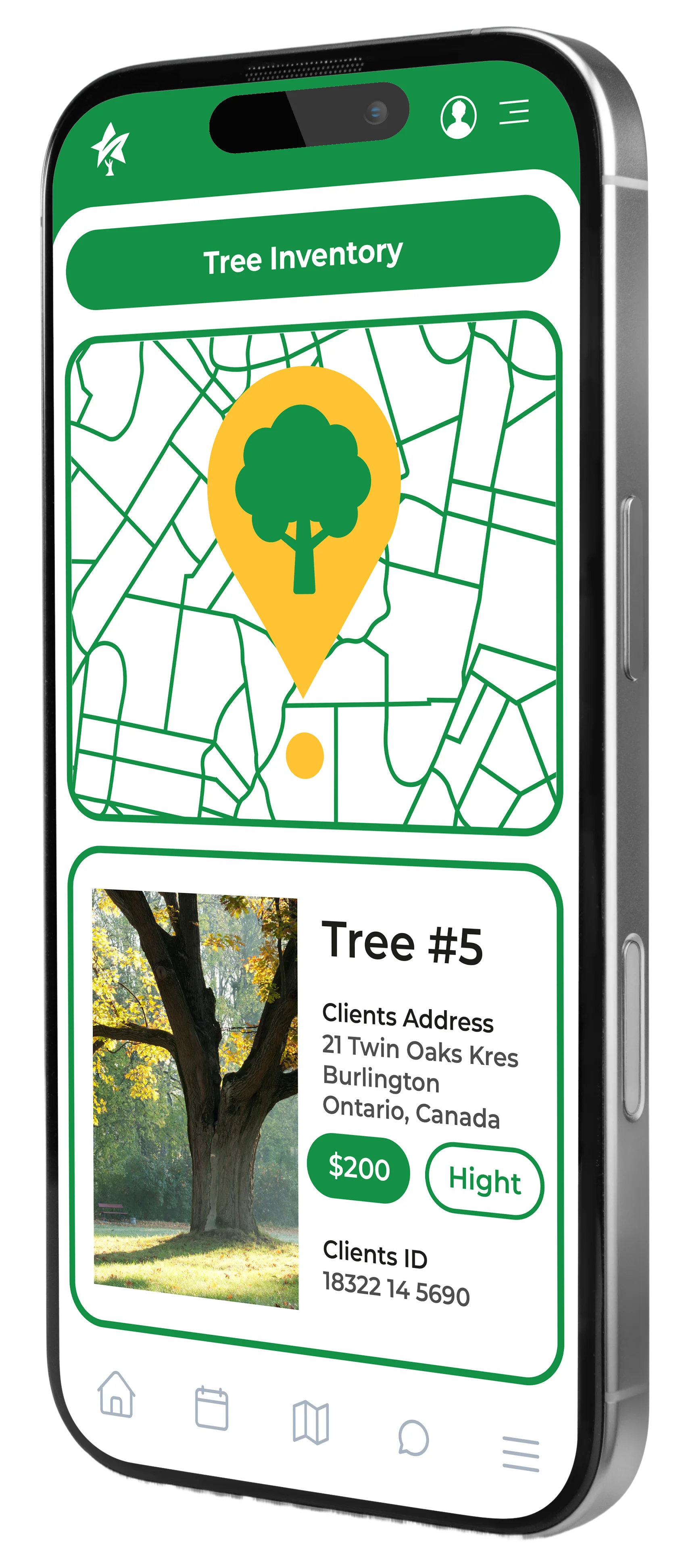 Phone with tree inventory