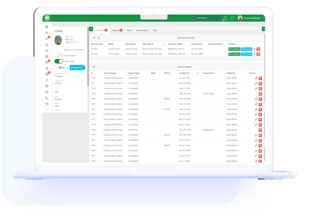 Arborist Equipment Management Software